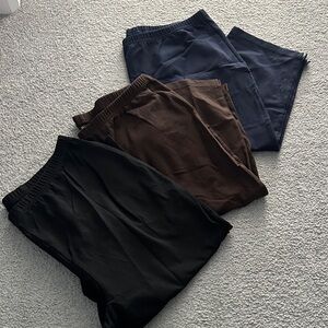 Women with Control Capri  Black, Brown, and Navy leggings